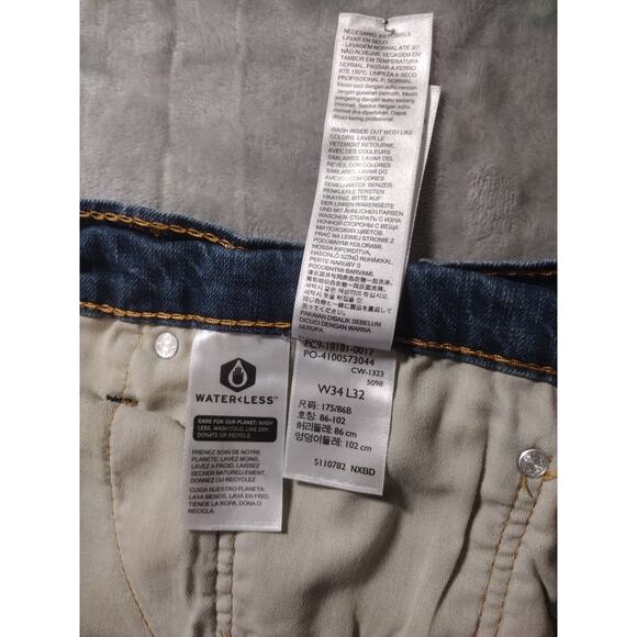 Levis 541 Blue Mens Jeans 34x32 Premium Waterless Straight Pants EUC - Picture 10 of 12